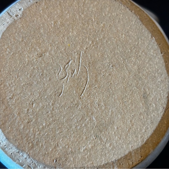 Hand Crafted Studio Art Pottery Mug with Critter Pig Inside Rustic Signed - Picture 8 of 10